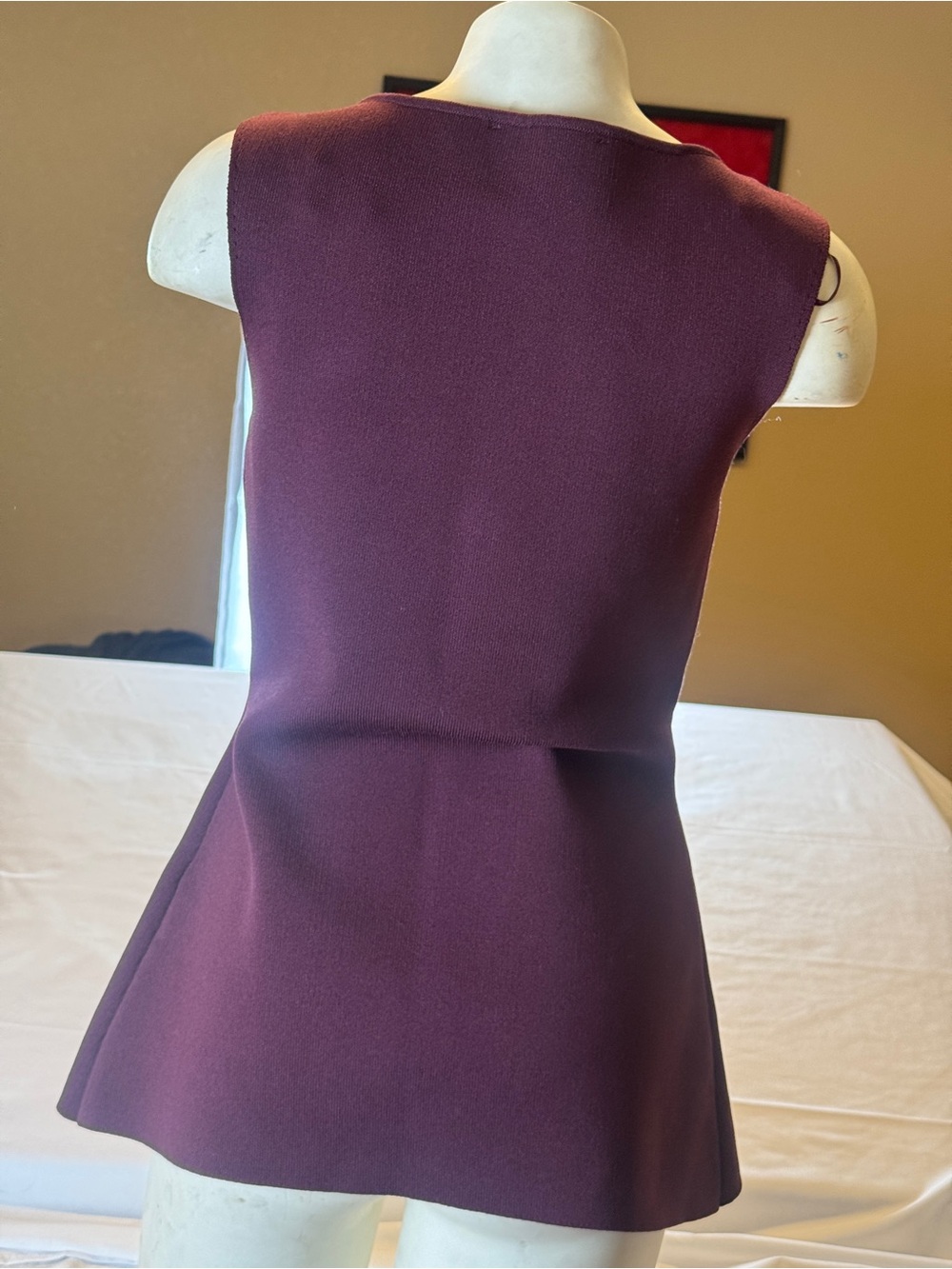Plum sweater vest with gold buttons - Picture 3 of 7